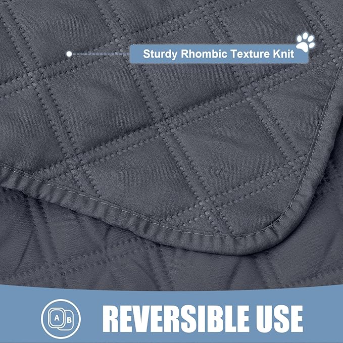 Smiry Waterproof Dog Bed Cover Pet Blanket, Soft Washable Dog Blanket for Furniture Bed Couch Sofa Reversible, Checkered (68"x82", Dark Grey/Dark Grey)