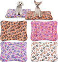 4 Pack Ultra Soft Dog Cat Bed Mat with Cute Prints Reversible Fleece Dog Crate Kennel Pad Cozy Washable Thickened Hamster Guinea Pig Pet Bed Mat for Small Animals(23 x 18 Inches,Vivid Color)