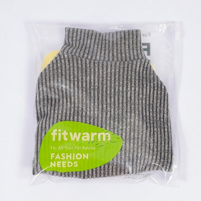 Fitwarm Mock Neck Knitted Dog Pajamas, Warm Winter Clothes for Small Dogs Boy Girl, Pet Pjs, Grey, Medium