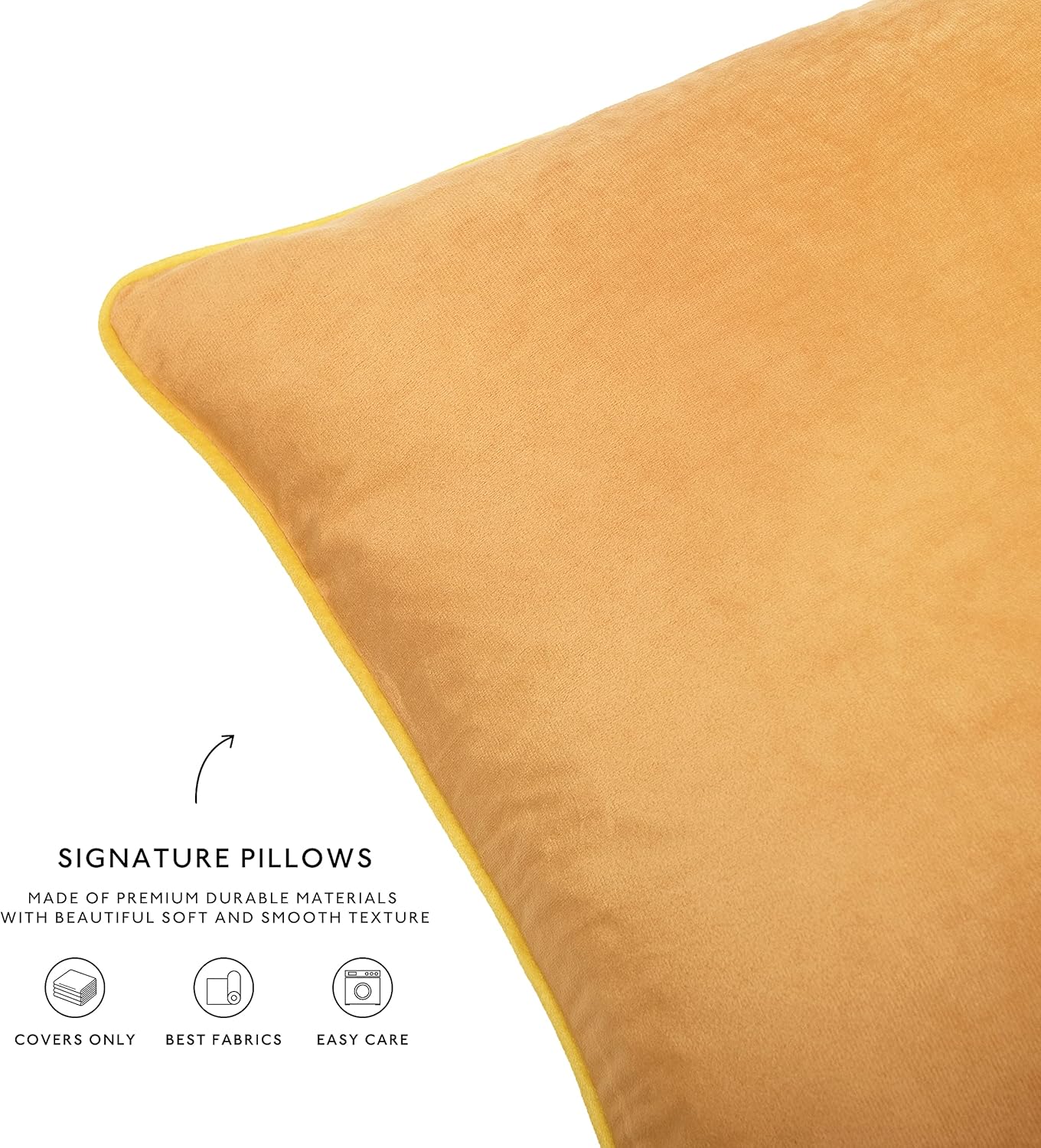 MONDAY MOOSE Decorative Throw Pillow Covers Cushion Cases, Set of 4 Soft Velvet Modern Double-Sided Designs, Mix and Match for Home Decor, Pillow Inserts Not Included (20x20 inch, Yellow/Pink)