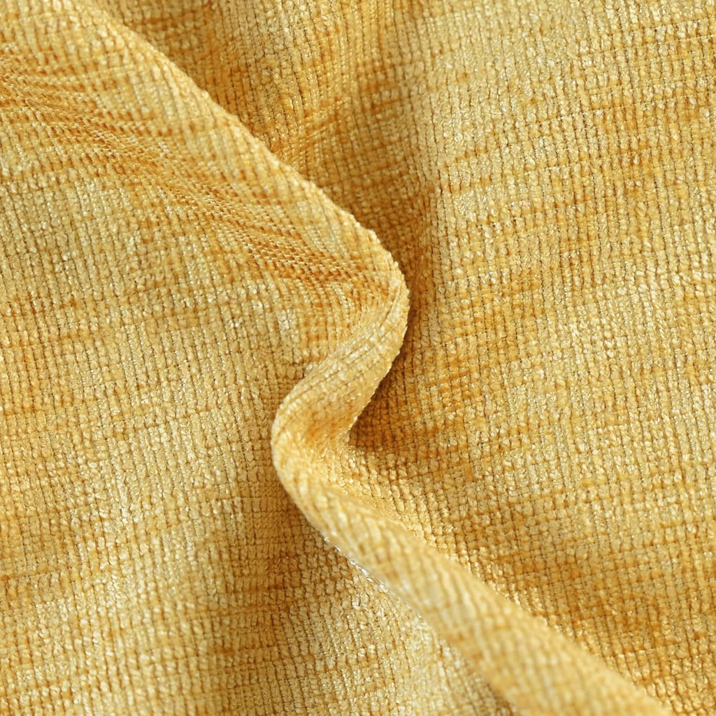 CaliTime Throw Pillow Covers Decorative 22 X 22 Inches Pack of 2 Cozy Solid Dyed Soft Chenille Cushion Cases with Pom Poms for Couch Sofa Bed Living Room Home Gold