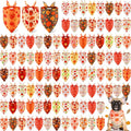 Chunful 100 Pieces Fall Dog Bandanas Bulk Autumn Pet Bandanas with Pumpkin Patterns Triangle Scarf Bib Kerchief Set for Small Large Dog Thanksgiving Costume Accessories (25.6 x 17.7 x 17.7)