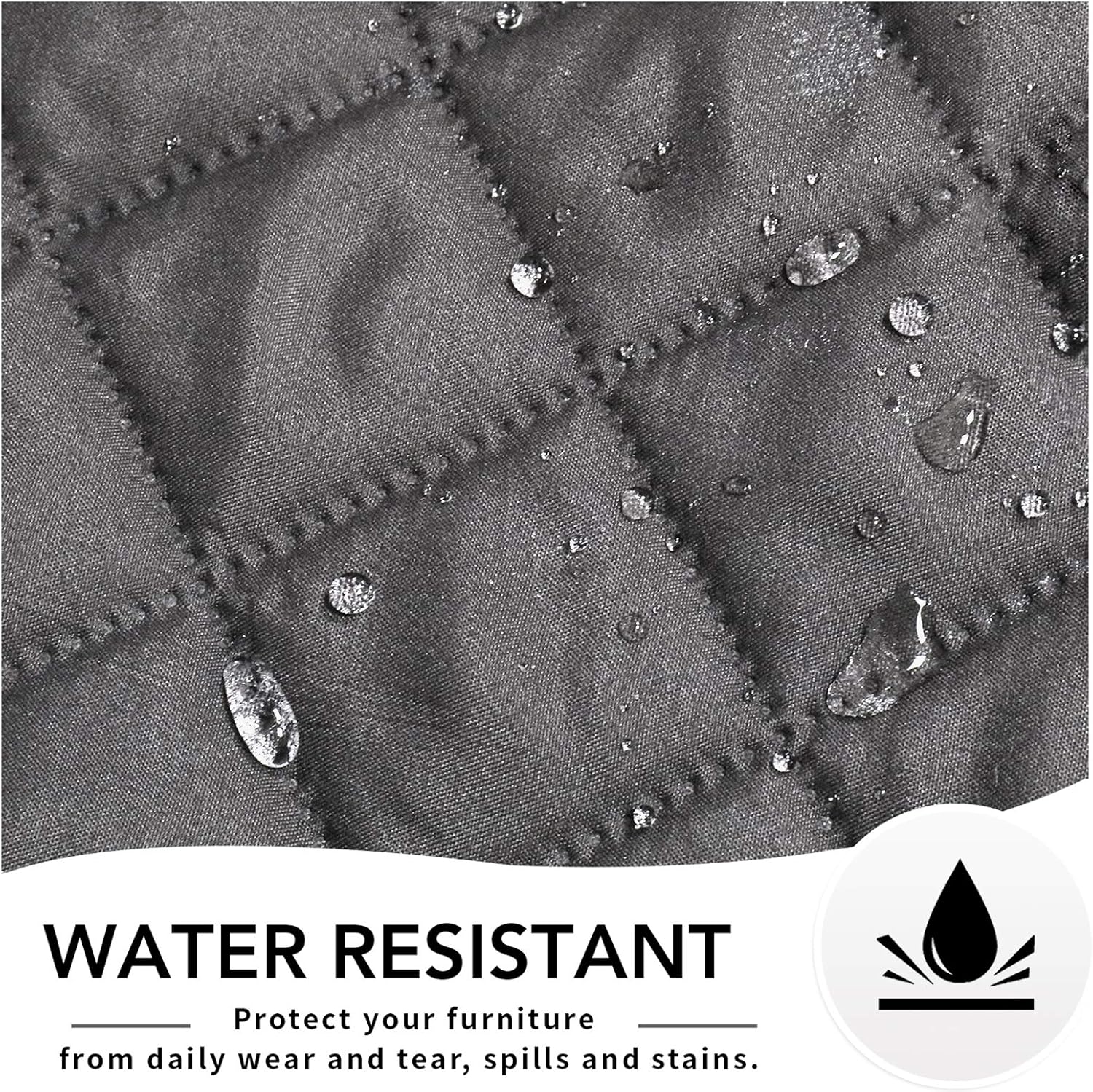 Easy-Going Oversized Recliner Cover Reversible Couch Cover Sofa Cover for Living Room Water Resistant Furniture Protector with Elastic Straps for Pets Dog (Oversized Recliner, Gray/Gray)