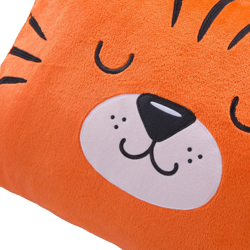 Saint Eve Kids Pillow Pals Fuzzy Pillow Case, Cute Animal Friends Soft Pillow Cover for Kids Beds and Nap Time - Java The Tiger