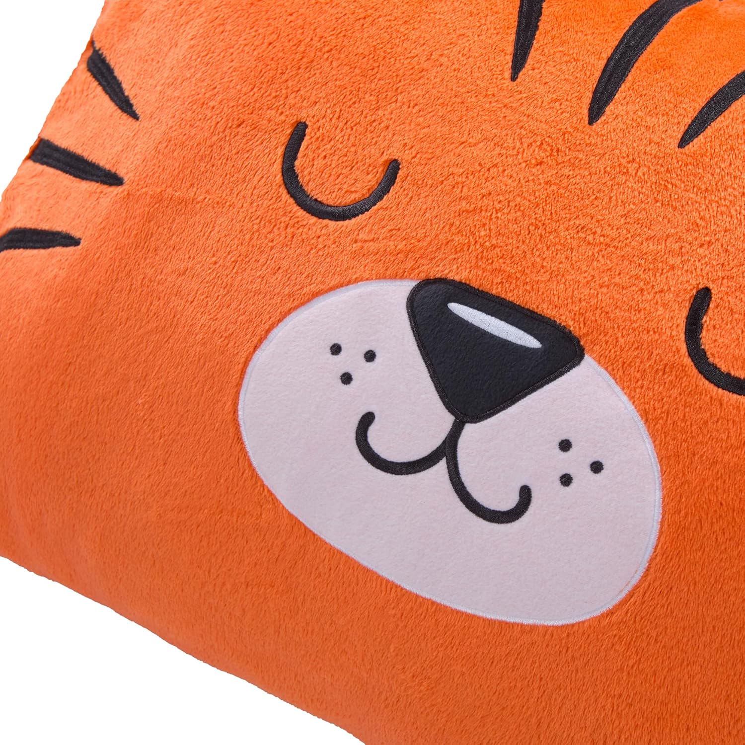 Saint Eve Kids Pillow Pals Fuzzy Pillow Case, Cute Animal Friends Soft Pillow Cover for Kids Beds and Nap Time - Java The Tiger