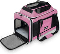 Top-Expandable Cat Carrier 18x11x11, United Delta American Airline Approved Dog Travel Carrier, Soft-Sided Pet Carry Bag Under-Seat in Cabin, Puppy Airplane Crate TSA Plane Kitten Cage Pink