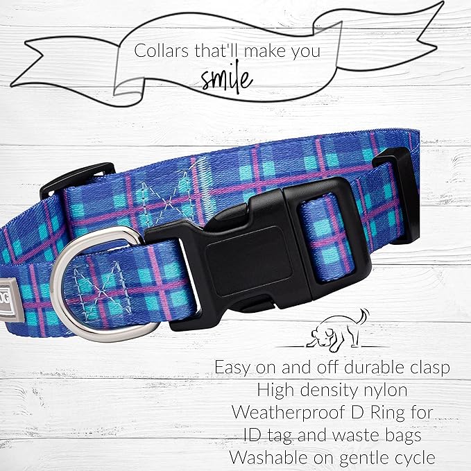 Lucky Love Dog - Adjustable Dog Collar with Easy Click Buckle for Small to Large Dogs, Durable, & Comfortable for Male & Female Dogs, Pet Collar for Puppies & Adult Ones - Scotty, Medium