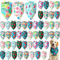 Weewooday 50 Pcs Hawaiian Dog Bandanas Bulk for Dogs Soft Bibs Adjustable Triangle pet Bandana for Small Medium Large Costume(Hawaii Pattern, 19.7 x 13.8 x 13.8 Inch)