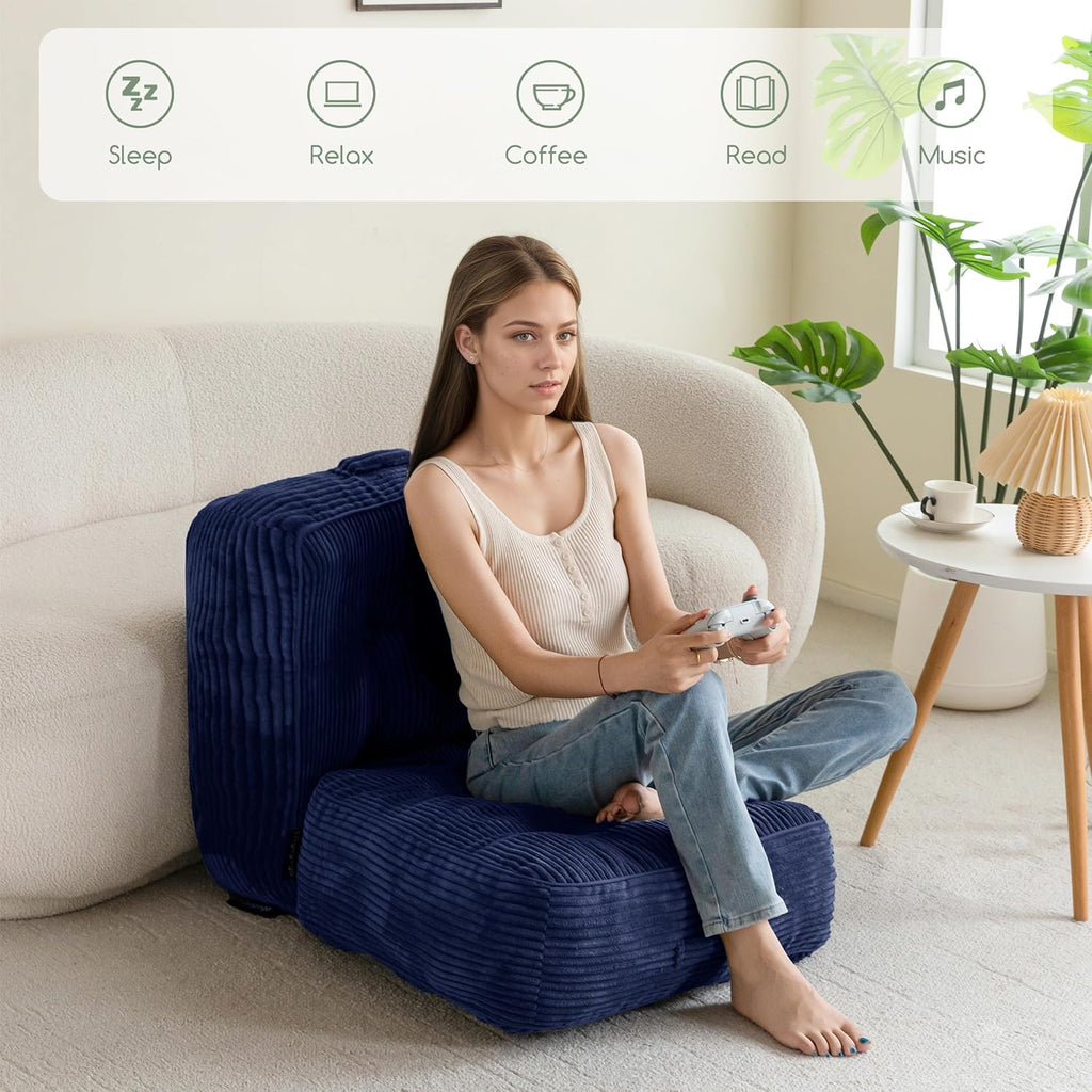 8" Washable Floor Pillow Cushion for Adults, Meditation Cushion Pillow, Large Square Floor Sitting, Removable Tufted Corduroy Cover, for Tatami Living Room or Yoga, 22x22 Inch, Machine Washable