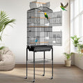 VIVOHOME 64 Inch Bird Cage with Play Top and Rolling Stand for Parrots Conures Lovebird Cockatiel Parakeets Black