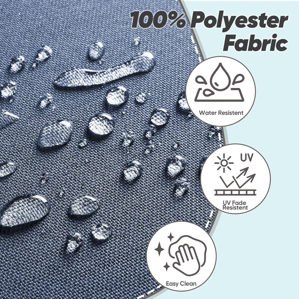 Rilyson Patio Cushions for Outdoor Furniture - 22×24 Inches High Back and Deep Seating Outdoor Cushion for Patio Chairs Sofa Couch Loveseat Water Resistant(Blue/1 Set/NO Button)