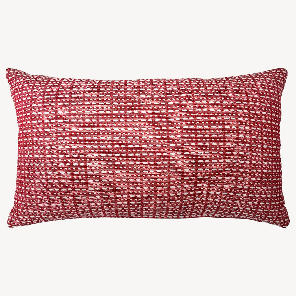 SanVia Sangria Premium Lumbar Cotton Throw Pillow Covers, 12 x 20 Inches, Luxury Holiday Themed Handwoven Couch Pillow Covers, Hidden Zipper, Elegant Home Décor, Insert Not Included