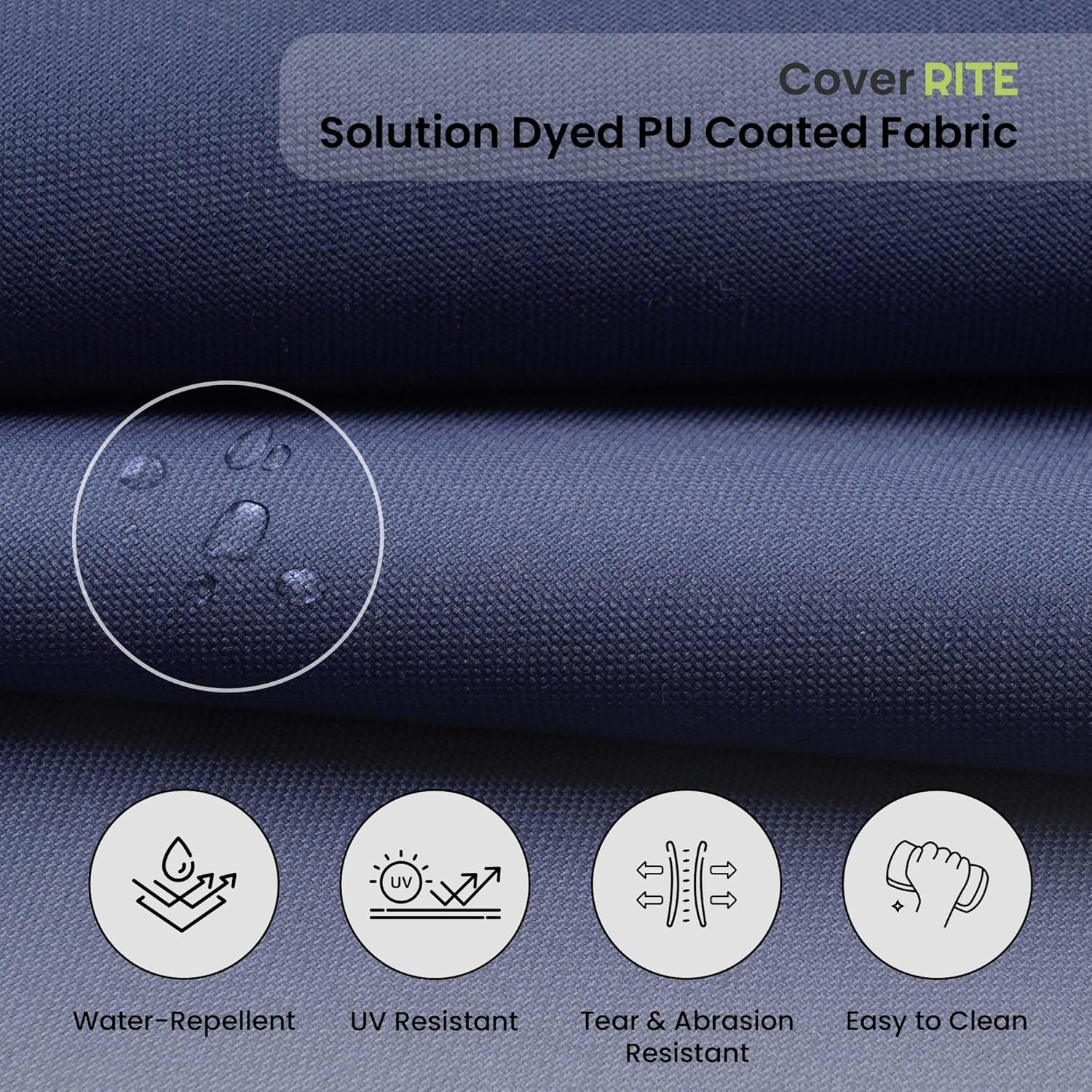Covers & All CoverRite Rectangle High Back Chair Cushion, 600 Denier, Foam Seat and Poly Fill Back Outdoor High Back Chair Cushions, Water, UV and Fade Resistant for Patio High Back Chair Cushions