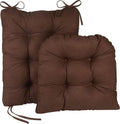 Klear Vu Omega Non-Slip Rocking Chair Cushion Set, Assembled in USA, Thick Padding & Tufted Design, Includes Seat Pad & Back Pillow with Ties, 17x17 Inches, 2-Piece Set, Honeycomb Chocolate