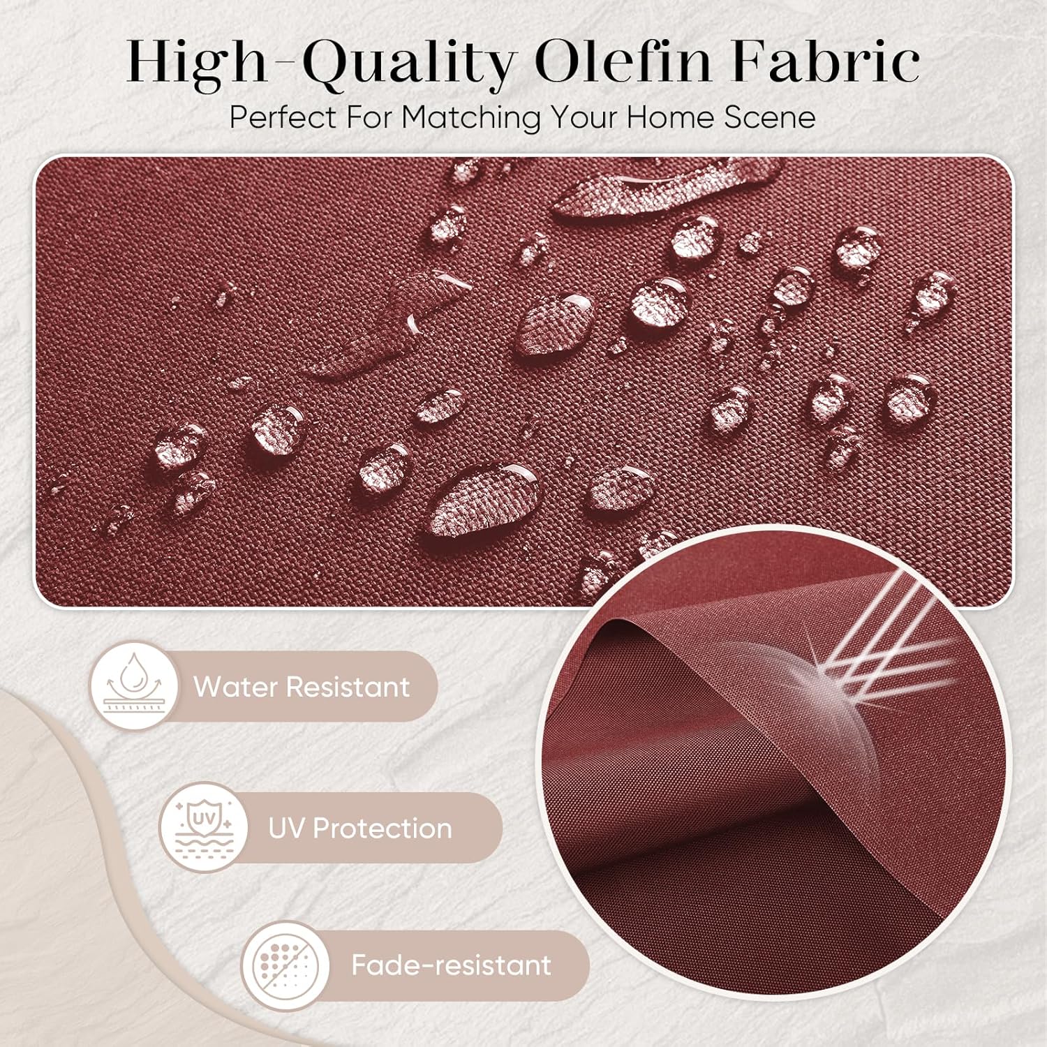 Luxury Outdoor Seat Cushion Set-24 x 24 x 6 Inch Outdoor Chair Cushions Set of 2 with Water Resistant & Removable Cover Outdoor Cushions for Patio Furniture Chair Sofa Couch