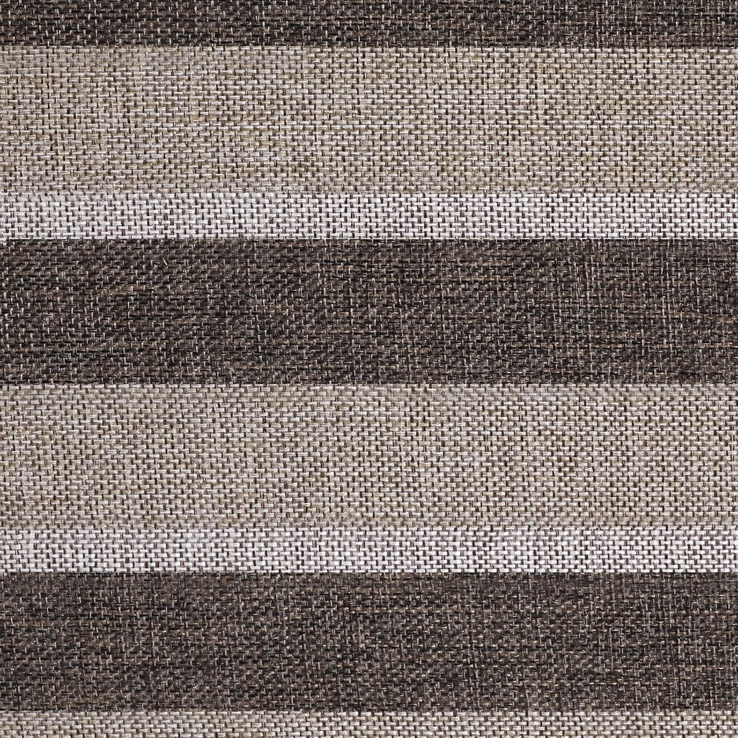 AAAAAcessories D-Shaped Chair Cushions, 2" Thick Dining Chair Pads with Ties and Removable, Machine-Washable Cover, 17" x 16", Set of 8, Boldstripes Chocolate/Beige