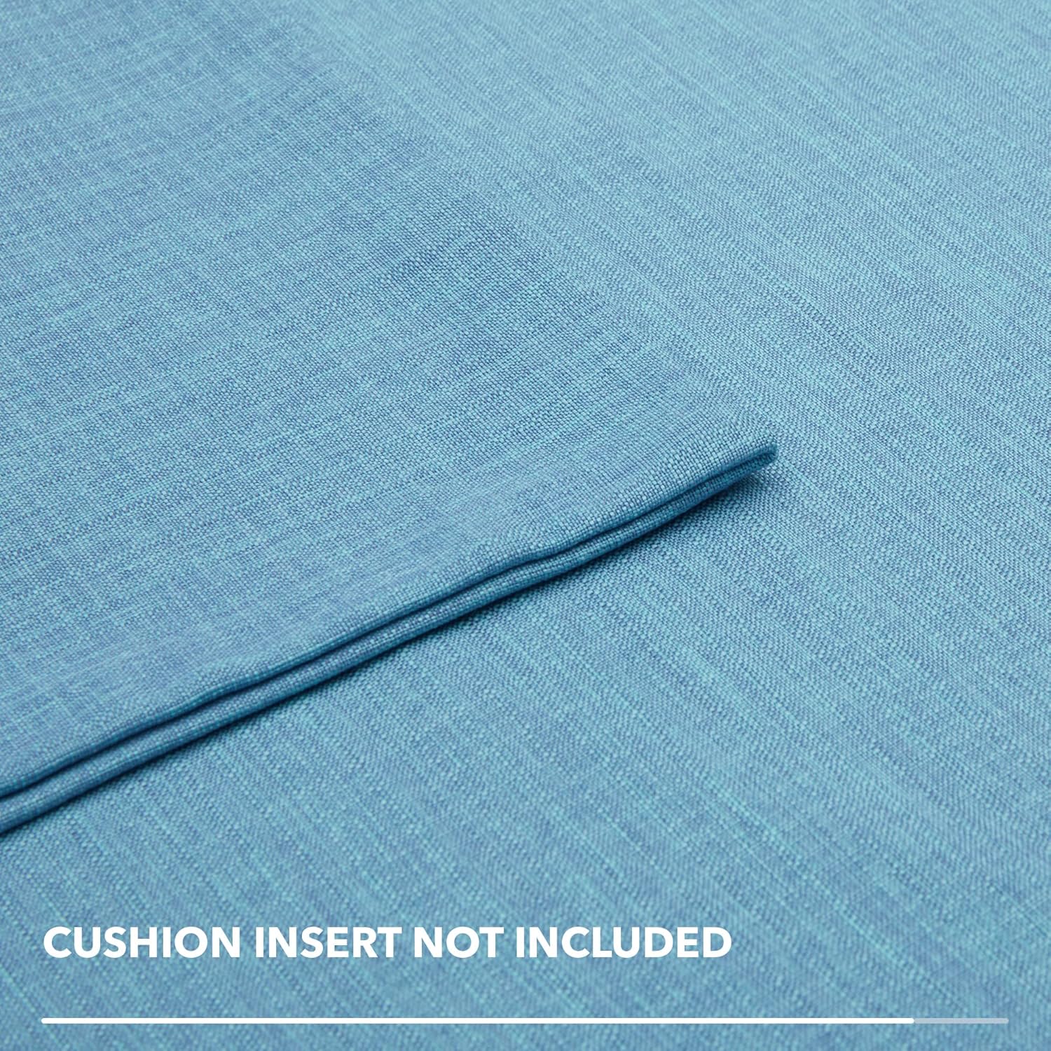 Deconovo Pillow Covers Faux Linen Pillow Shams Soft Cushion Covers Pillowcases for Patio 18x18 Inch Lake Blue Set of 4 Case Only No Insert