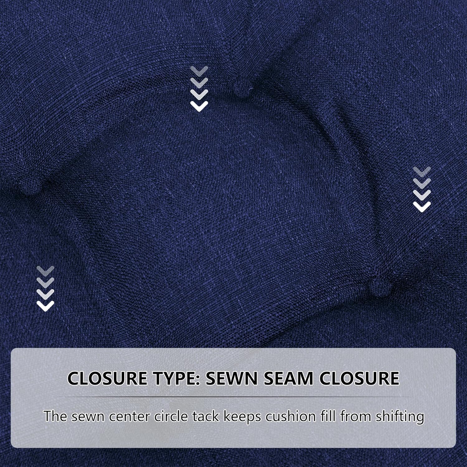 RACE LEAF 4 Pack 17x17 Patio Chair Cushions, Thickened Waterproof Cushions with Stain Resistant Cover and Non-Slip Ties (Navy)