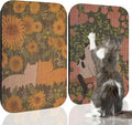 2 Packs Art Cat Wall-Mountable Scratching Board 16.7x11x1 Inch Cat Wall Scratch Pad and Scratcher for Indoor Cats Furniture Protector (Series5)