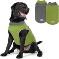 cyeollo 2 Pack Dog Sweater Fleece Vest Dog Sweatshirt Reflective Lightweight Pet Clothes for Medium Large Dogs Boy Girl Pet Apparel Grass Green & Grey, XXL
