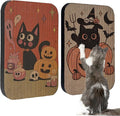 2 Packs Art Cat Wall-Mountable Scratching Board 16.7x11x1 Inch Cat Wall Scratch Pad and Scratcher for Indoor Cats Furniture Protector (Pumpkin)