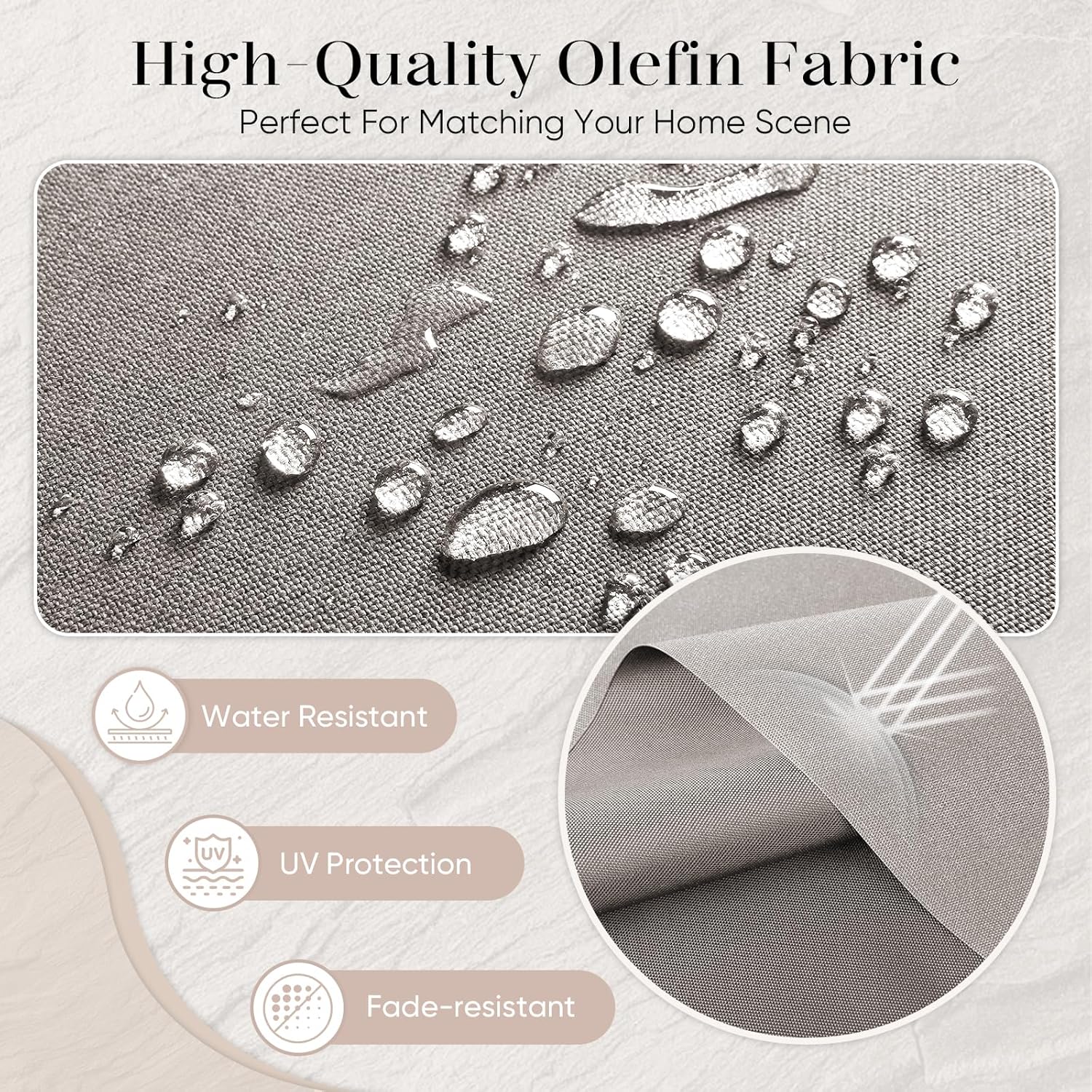 Outdoor Chair Cushions-Patio Chair Cushions Set of 2 with Removable Cover 22 X 25 Inch Outdoor Cushions for Patio Furniture Chair Sofa Couch-Beige