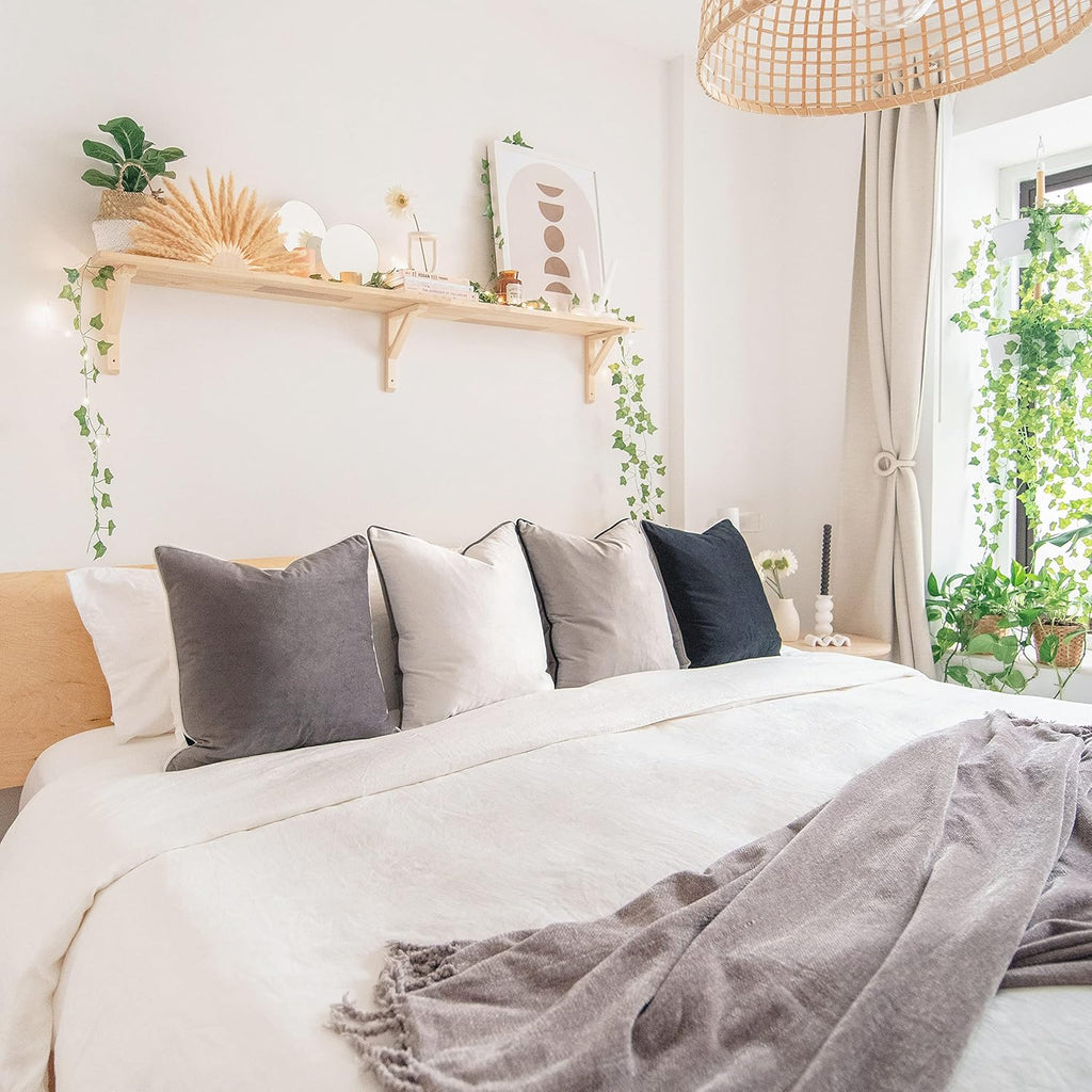 MONDAY MOOSE Decorative Throw Pillow Covers Cushion Cases, Set of 4 Soft Velvet Modern Double-Sided Designs, Mix and Match for Home Decor, Pillow Inserts Not Included (20x20 inch, Black/White)