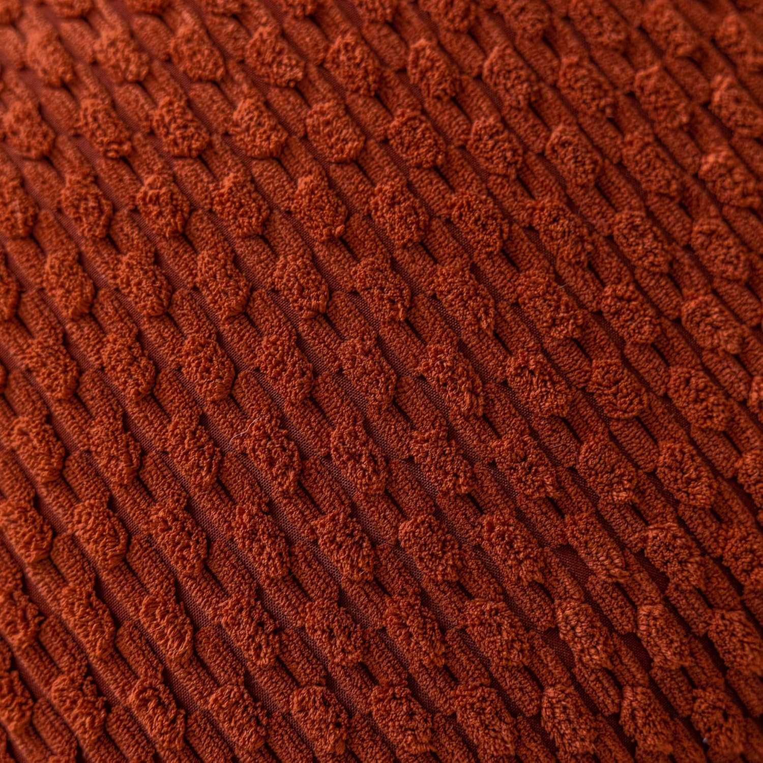 Kevin Textile Fall 12x24 Inch Pillow Cover 1 Pack Boho Decorative Soft Striped Corduroy Lumbar Farmhouse Solid Color Accent Rectangle Cushion Case for Living Room Couch Sofa Bed, Burnt Brick