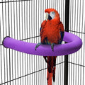 U Shape Parrot Perch Stand Toy Bird Platform Sand Paw Grinding Clean Stick Exercise Conure Budgie Cockatiel Cage Accessories (Purple)