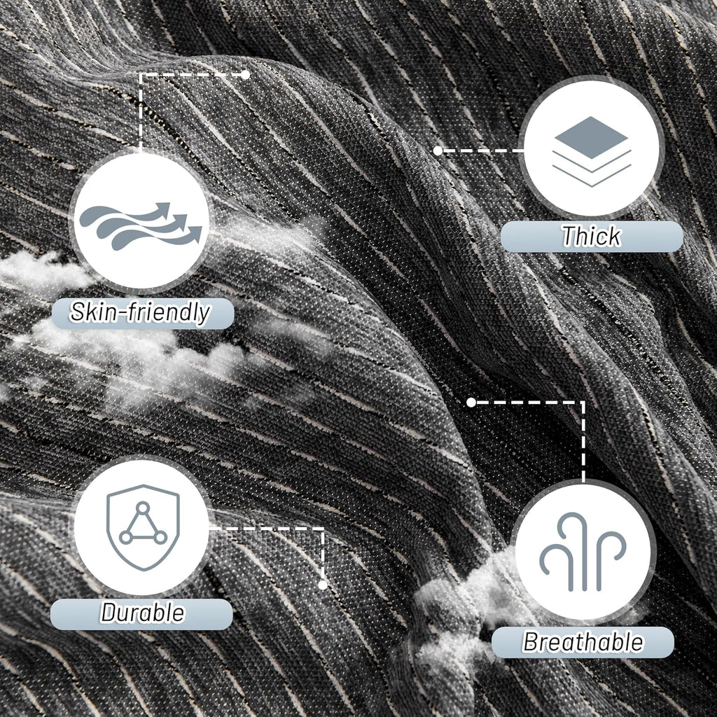 MYSKY HOME Couch Covers for Sofa, Dog Couch Cover Protector, Dark Grey Lines Sofa Covers for Sectional L Shape, Pets Couch Throw Cover Washable Durable Large Couch Cover for Dogs, Cats, 71" X118"