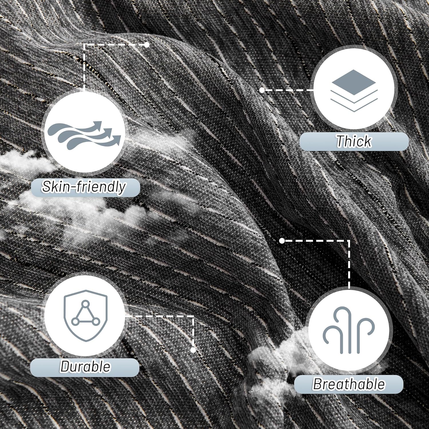 MYSKY HOME Couch Covers for Sofa, Dog Couch Cover Protector, Dark Grey Lines Sofa Covers for Sectional L Shape, Pets Couch Throw Cover Washable Durable Large Couch Cover for Dogs, Cats, 71" X118"