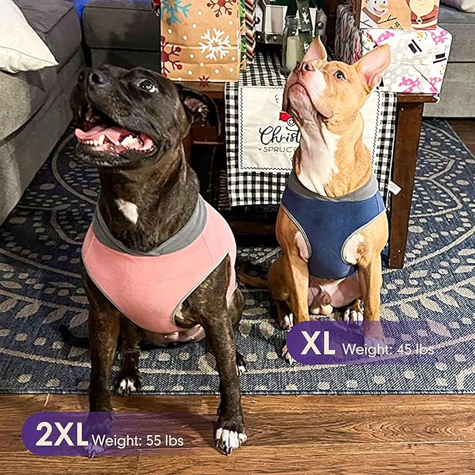 cyeollo 2 Pack Dog Sweater Fleece Vest Pullover Dog Sweatshirt Reflective Lightweight Pet Clothes for Large Dogs Girl Pet Apparel Size XXXL Pink & Grey