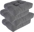 RACE LEAF 4 Pack Patio Chair Cushions 19x19 Inch, Waterproof Memory Foam Cushions with Tufted Cover and Non-Slip Base for Patio Furniture (Gray)