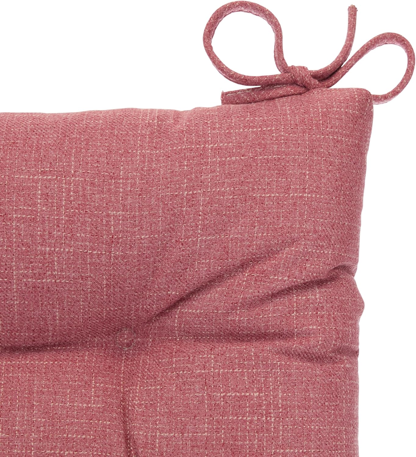 Klear Vu Omega Non-Slip Rocking Chair Cushion Set, Assembled in USA, Thick Padding & Tufted Design, Includes Seat Pad & Back Pillow with Ties, 17x17 Inches, 2-Piece Set, Dusty Rose