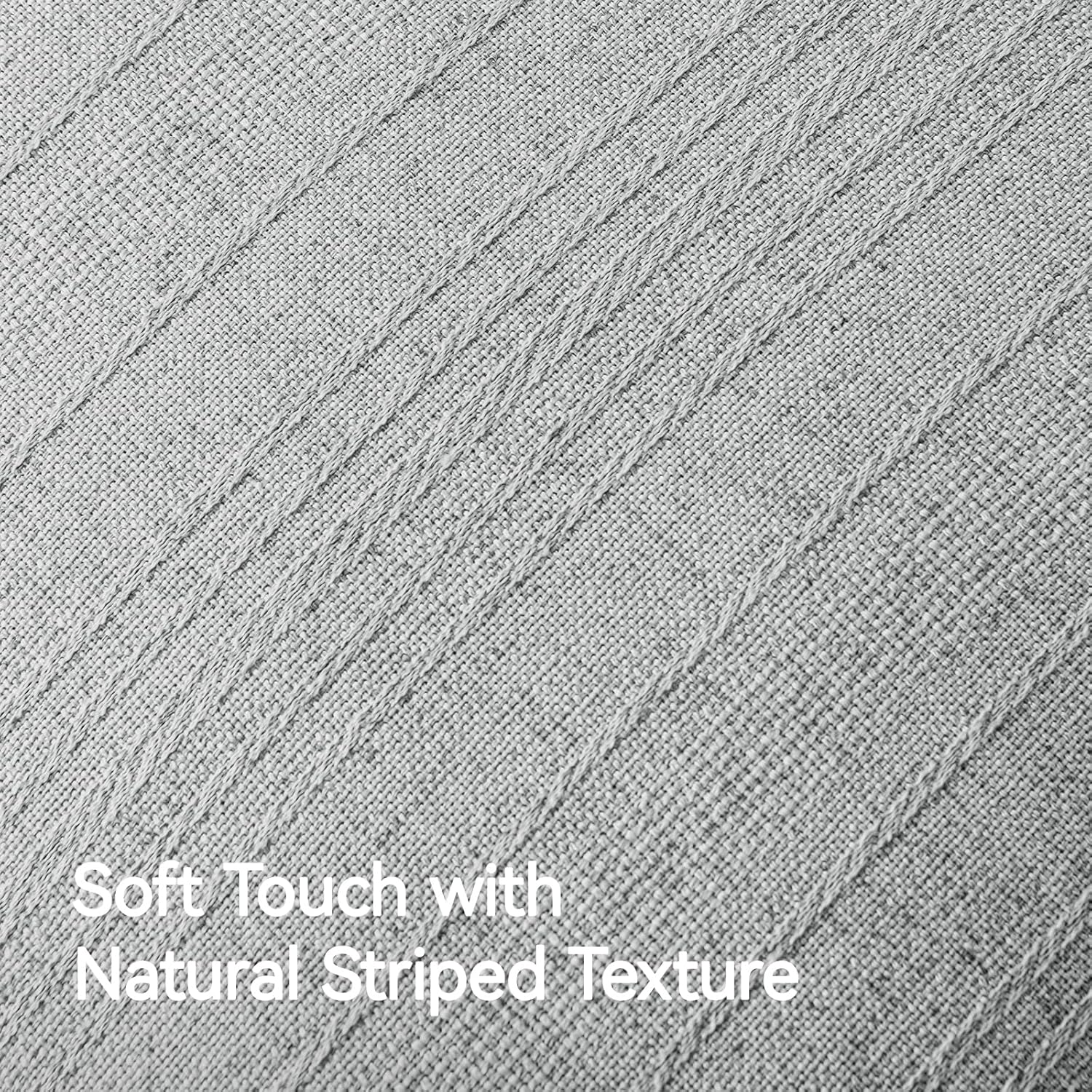 a moment Linen Pillow Covers Set of 2,Boho Farmhouse Throw Pillowcases Neutral Textured Decorative Covers for Couch Sofa,Soft Linen Blend Accent Case Cushion Living Room Home Decor 24"x24"Sky Gray