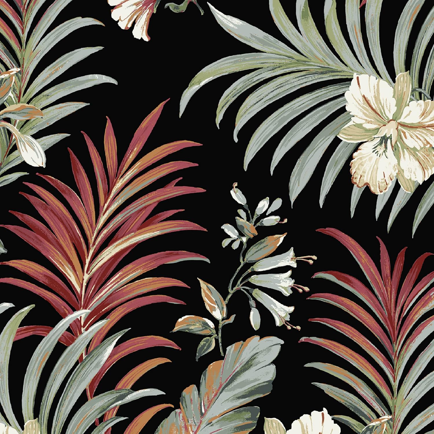 Arden Outdoor Midback Chair Cushion, 18 x 16.5, Rain-Proof, Fade Resistant Simone Black Tropical