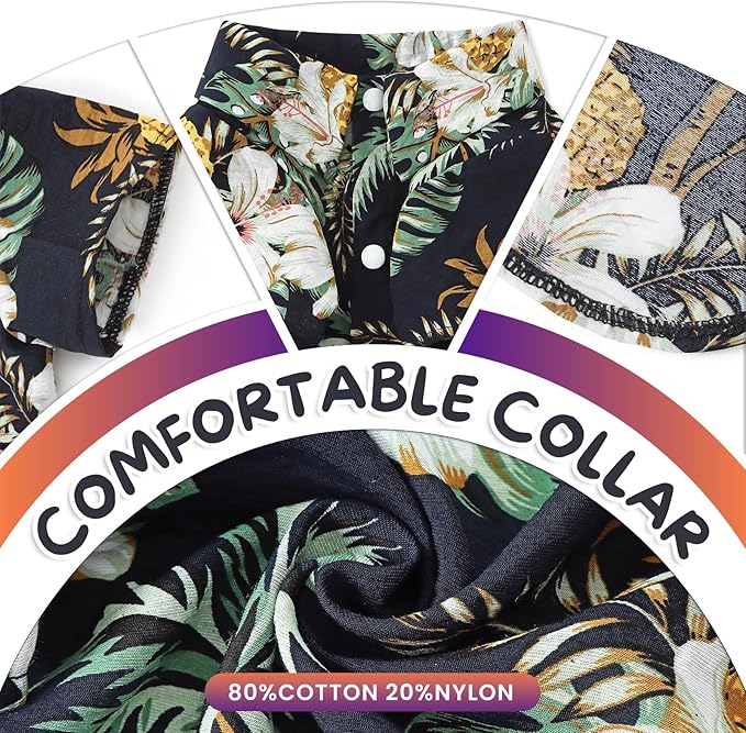 Hawaii Dog Shirt, Pet Summer T-Shirts Dog Style Floral Breathable Cool Clothes Hawaiian Shirts for Small Dogs and Cats Owner and Pet Shirts are Sold Separately