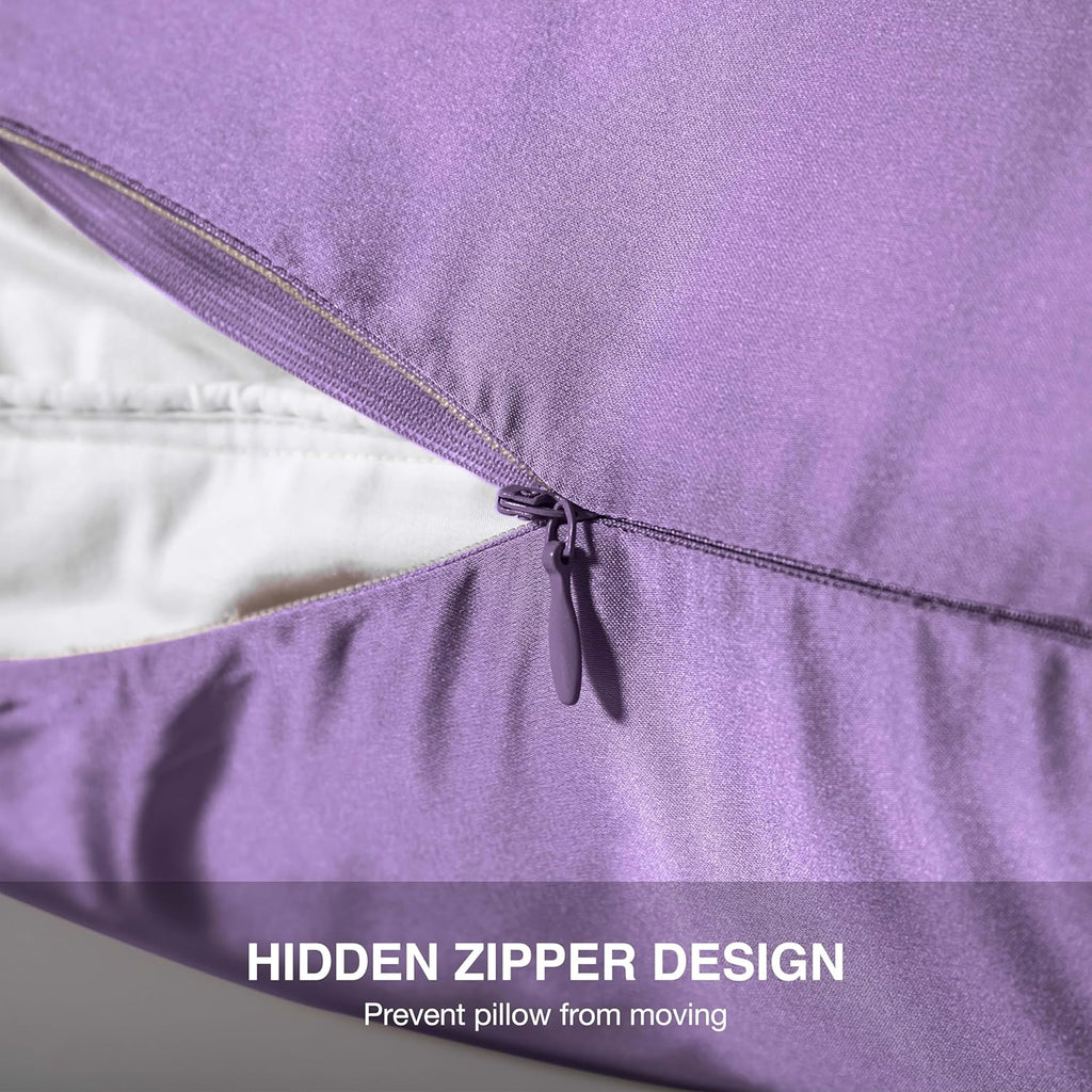 Mulberry Silk Pillowcase for Hair and Skin,King Size Cooling Silk Pillow Case with Hidden Zipper,Allergen Proof Dual Sides Soft Breathable Smooth Silk Pillow Cover for Women(King,Violet)