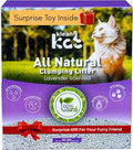 All Natural Clumping Cat Litter – Multiple Scents – Low Dust, Odor Control – (Lavender) 18 lb - Surprise Toy Inside