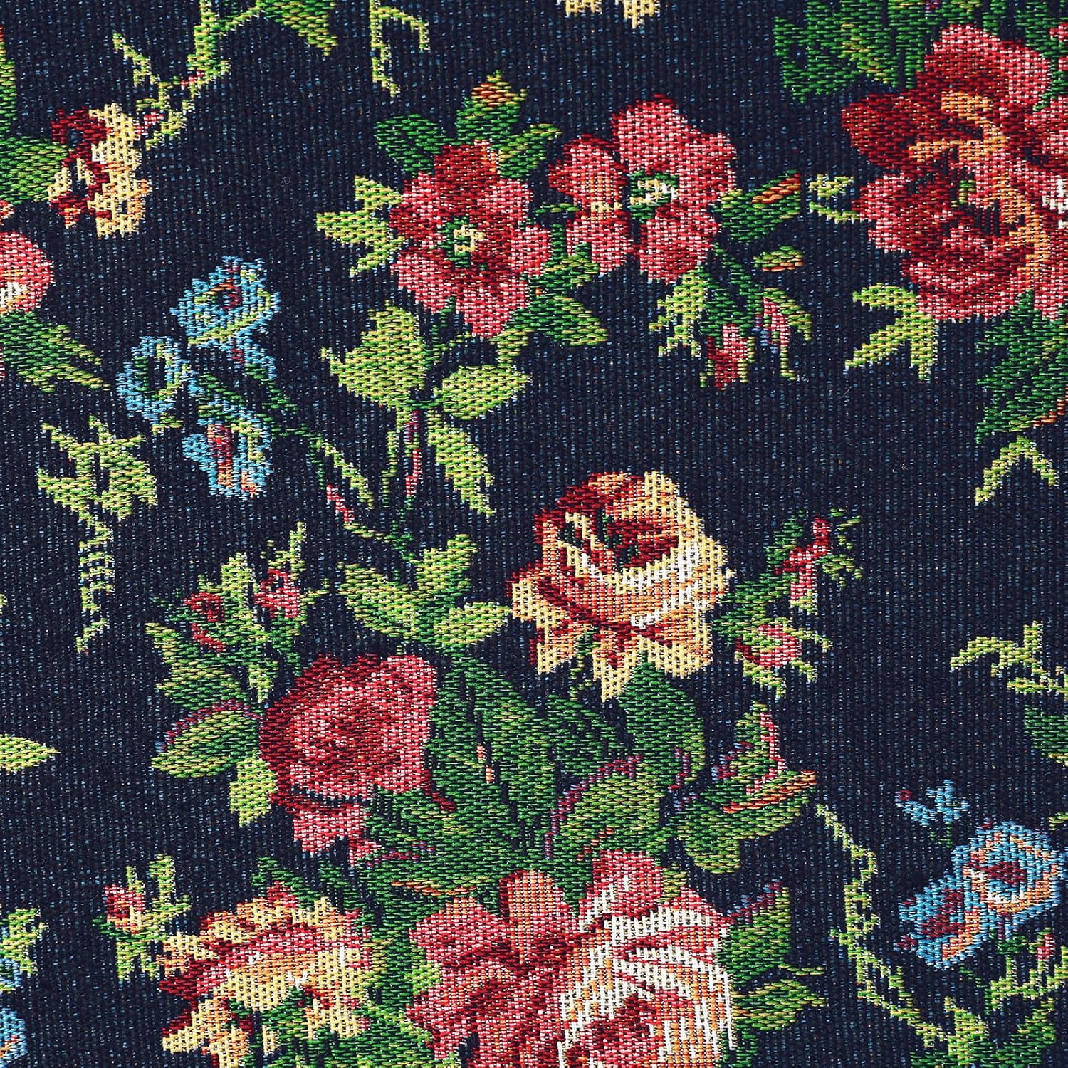 AAAAAcessories D-Shaped Chair Cushions, 2" Thick Dining Chair Pads with Ties and Removable, Machine-Washable Cover, 17" x 16", Set of 2, Night-Blooming Blossoms