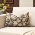 Yangest Neutral Floral Pillow Cover 12 x 20 Inches, Vintage Chenille Rectangle Throw Pillow Cover Soft Decorative Farmhouse Accent Couch Pillow Cover for Living Room Bedroom, Grey