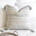 BlissBlush Gray Decorative Throw Pillow Cover 22X22, Boho Accent Pillow for Couch, Square Modern Farmhouse Pillowcase for Living Room Couch Sofa Cushion Home Décor (Pack of 1)