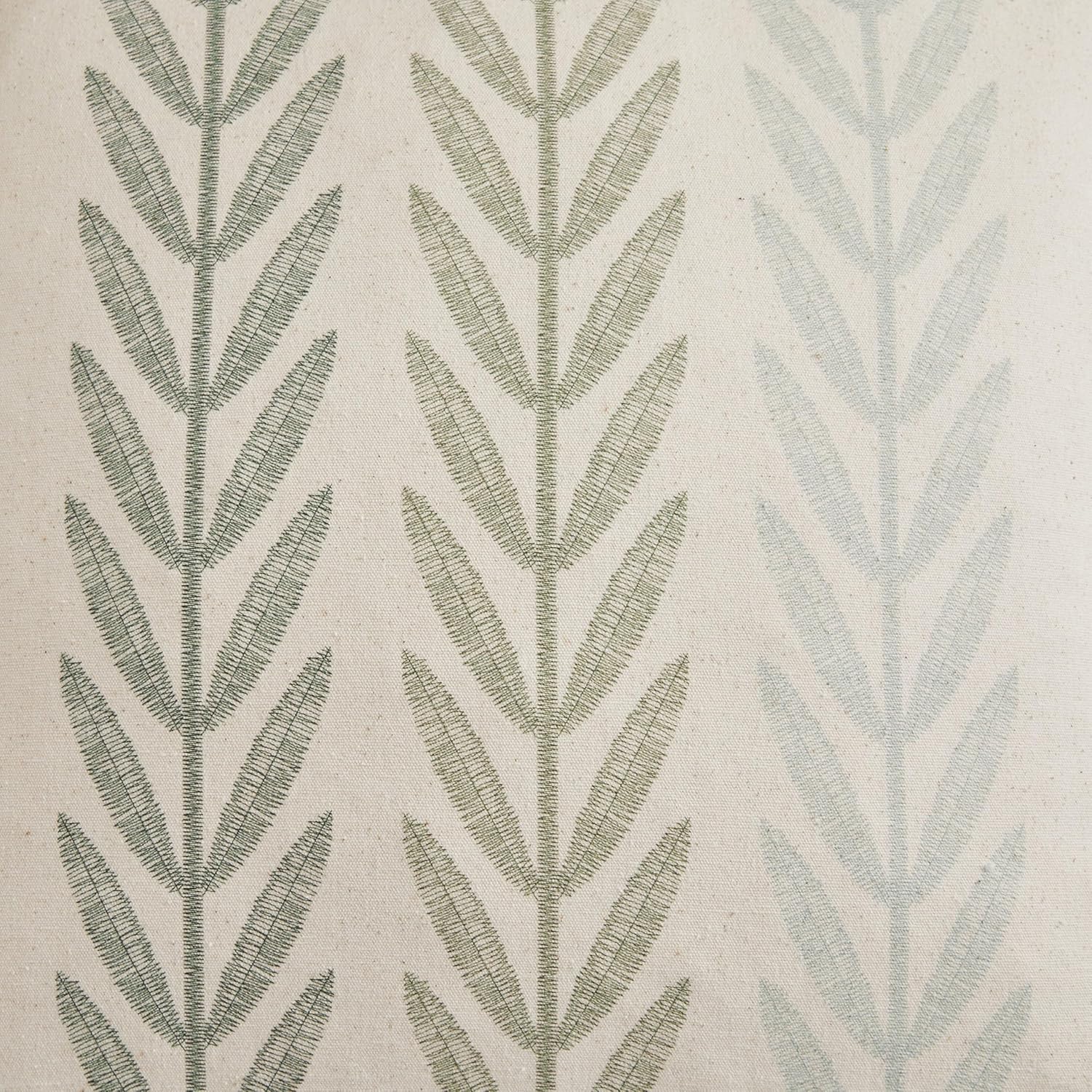 100% Cotton Farmhouse Leaves Throw Pillow Covers Set of 2, 18x18 Inch Mixed Green Pastoral Decorative Print Cushion Covers for Sofa Bed Living Room Home Decor