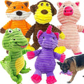 Jalousie Plush Toys Assortment Value Bundle Puppy Pet Mutt Squeak Toy for Medium Large Dogs (5 Pack Corduroy)