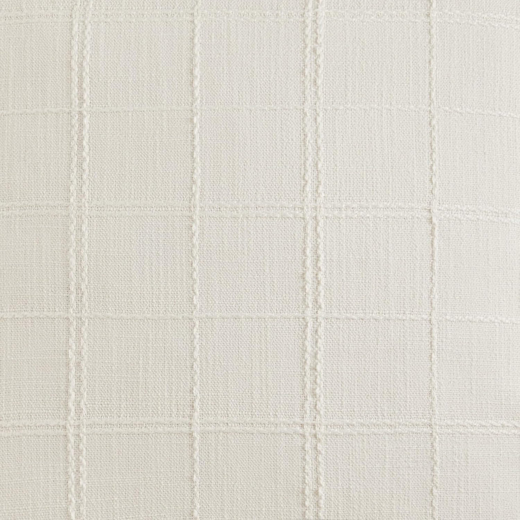 ZeeMart Linen Checked Throw Pillow Covers Set of 2, 20x20 Inch Ivory/Cream, Farmhouse Decorative Single Sided Grid Embroidered Couch Pillow Cases Off White Cotton Linen Cushion Covers