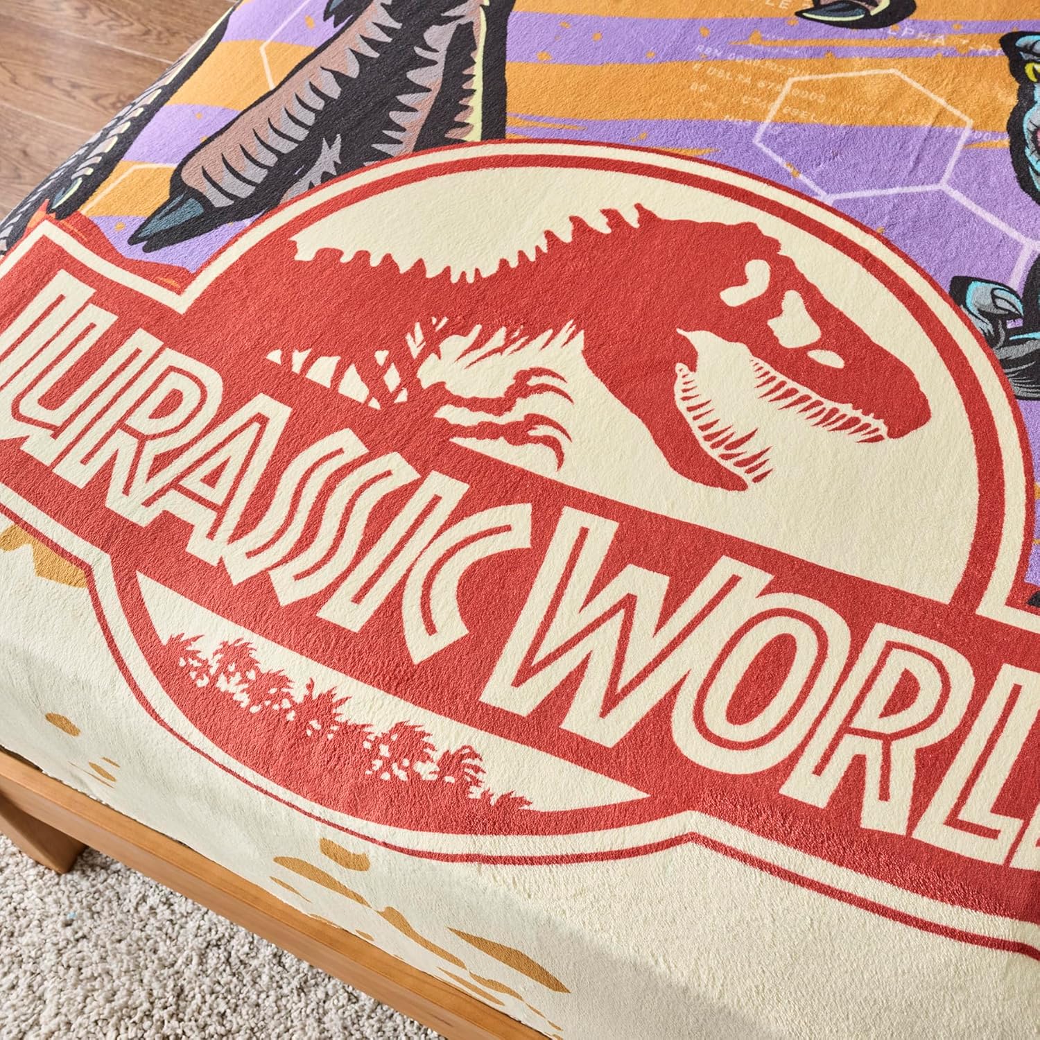 ZippySack Twin Bed Zip-Up Bedding – Super Soft Fleece Fitted Blanket with Side Pocket & Durable Zipper – Easy Bed-Making for Kids (Jurassic)