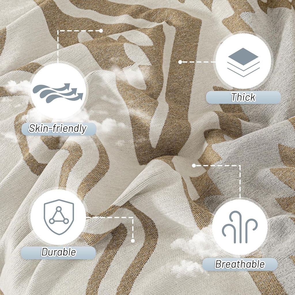 MYSKY HOME Sectional Couch Cover Khaki Boho Geometric Sofa Covers for Sectional Sofa L Shape Chenille Couch Protector for Dogs Pets Couch Throw Cover Washable Durable for Home Decor, 71" X118"