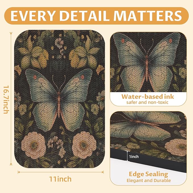 2 Pack Art Cat Scratcher, Wall-Mountable Cat Scratch Pad, Wall Cat Scratcher 16.7x11x1 Inch Cat Scratching Board for Indoor Cats Toy(Butterfly &Peacock)