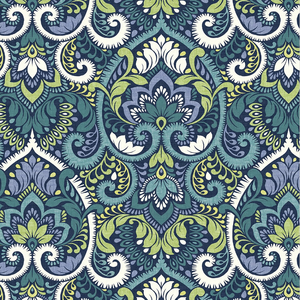 ARDEN Outdoor Chair Cushion, 21 x 20, Rain-Proof, Fade Resistant Sapphire Aurora Blue Damask