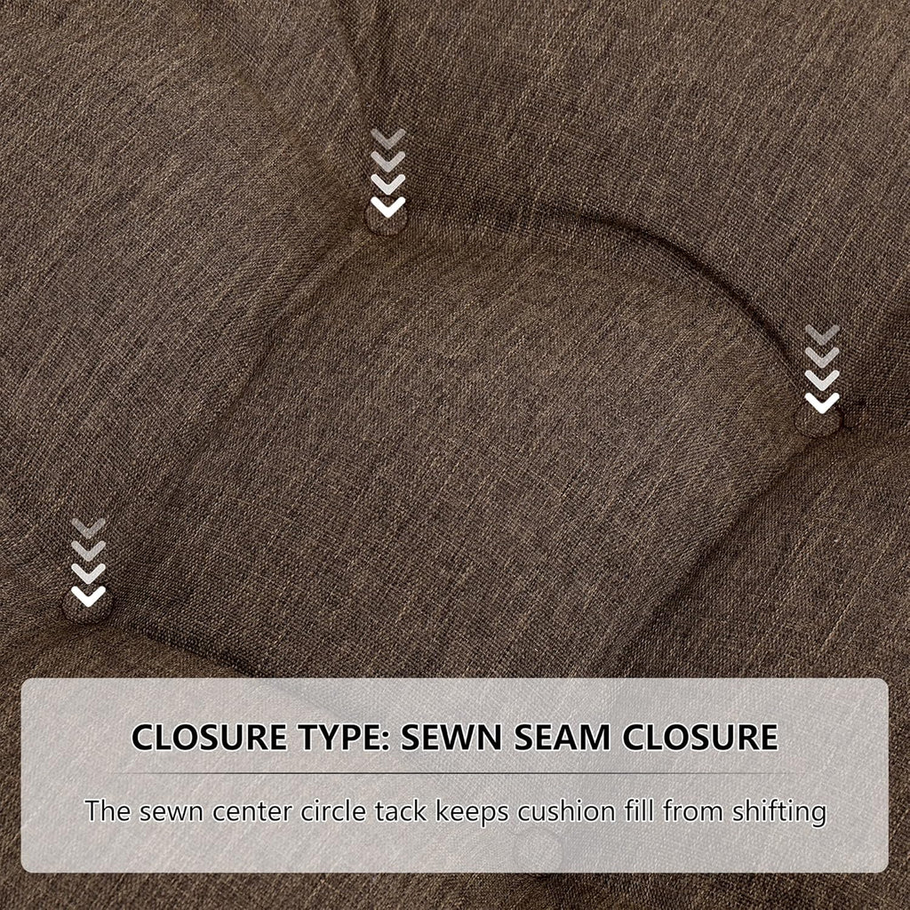 RACE LEAF 19" x 19" Patio Chair Seat Pads Brown - Outdoor/Indoor Patio Cushions Set of 2 - Replacement Cushions for Chairs and Seating - Olefin Seat Pads for Porch, Deck, and Garden Seats